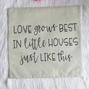 New Love print linen pillow cover case